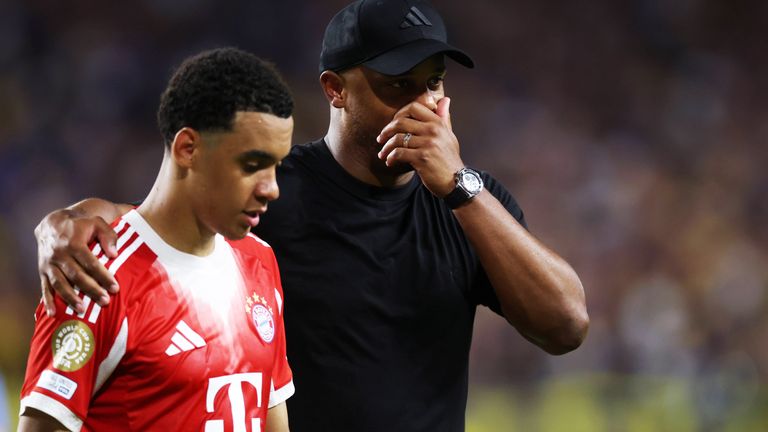 FCB-Coach Vincent Kompany darf sich auf Rückkehrer Jamal Musiala freuen.