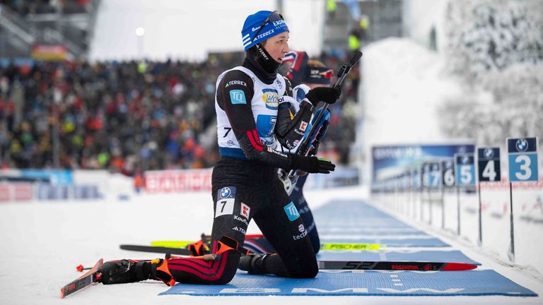 Franziska Preuß ist bestplatzierte Deutsche beim Verfolgungsrennen in Oberhof.