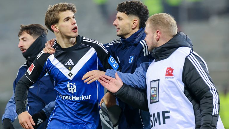 Luka Vuskovic war nach dem Derby gegen St. Pauli kaum zu bremsen.