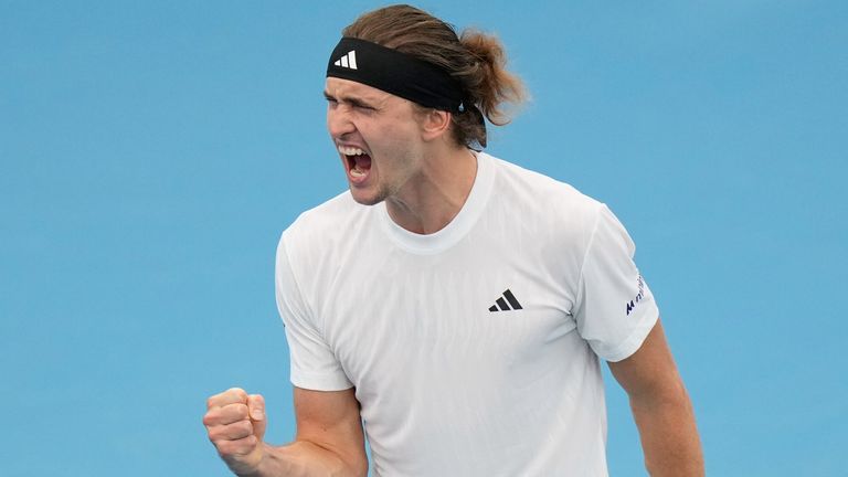 Alexander Zverev feiert seinen Sieg gegen den Niederländer Tallon Griekspoor. Heute geht es gegen Team Polen. 