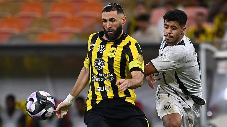 Karim Benzema (l.) verlässt Al-Ittihad.