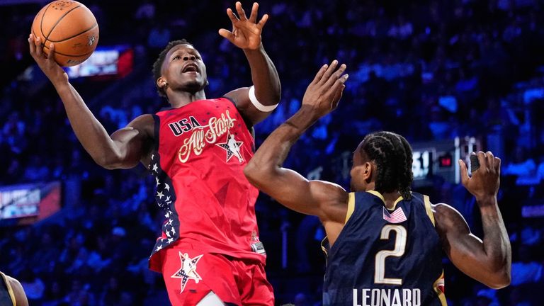 All- Star Game 2026. Team USA Stars gewinnt dank eines überragenden Anthony Edwards (links).