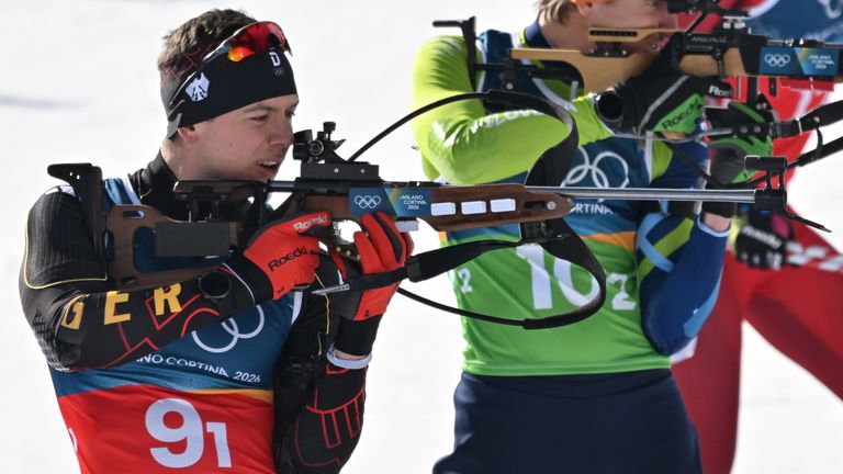 Justus Strelow gelingt in der Staffel ein fehlerfreies Schießen. 