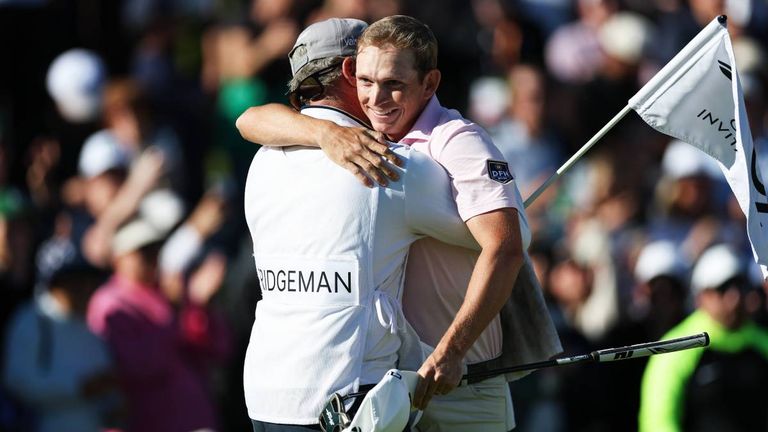 Jacob Bridgeman hat seinen Vorsprung gerade noch ins Ziel gerettet und beim Genesis Invitational gewonnen. 