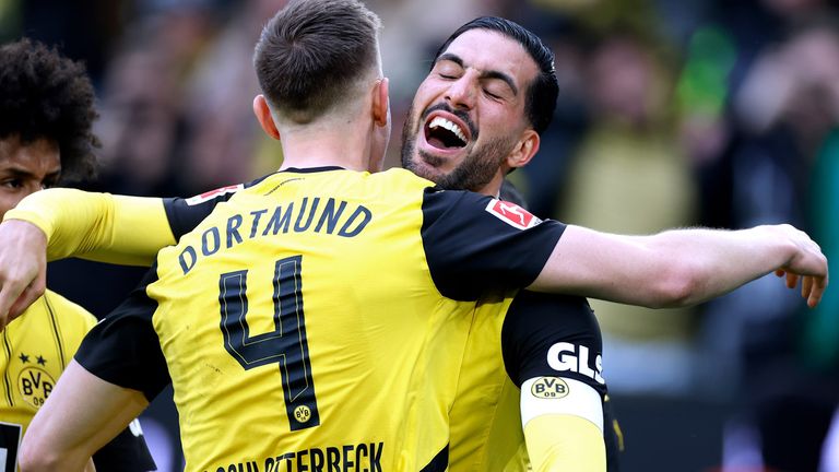 Emre Can (r. und Nico Schlotterbeck (l.) absolvieren Abschlusstraining bei Borussia Dortmund.