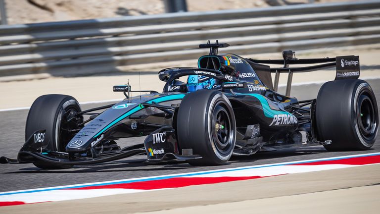 George Russell war am vierten Testtag in Bahrain mit seinem Mercedes der Schnellste.