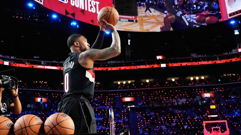 Damian Lillard gewinnt zum dritten Mal den Dreierwettbewerb am Allstar-Wochenende.