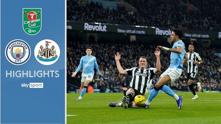 Carabao Cup, Halbfinal-Rückspiel. Manchester City folgt Arsenal ins Finale in Wembley. Die starken Skyblues gewinnen auch das Rückspiel gegen Newcastle  – Omar Marmoush trifft beium 3:1-Sieg doppelt.