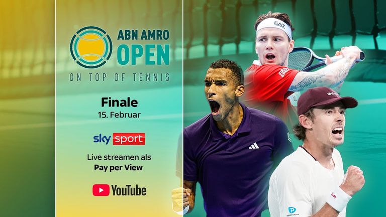 Das Finale der ABN AMRO Open aus Rotterdam gibt es am Sonntag im Tagespass LIVE bei Sky Sport Tennis auf YouTube. 