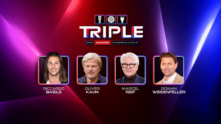 In jeder Champions-League-Woche läuft auf Sky Sport "Triple – der Hagedorn Fußballtalk". Gäste am Donnerstag: Oliver Kahn und marcel Reif