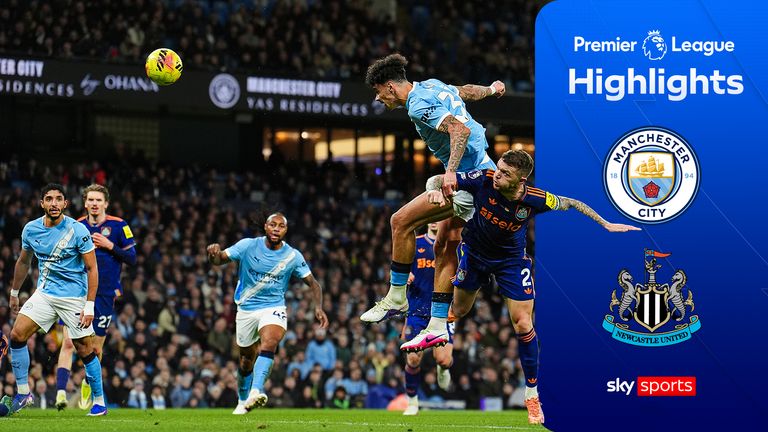  Highlights from the Premier League match between Manchester City and Newcastle.