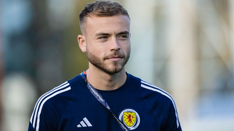 ZAGREB, CROATIA - OCTOBER 12: Scotland's Ryan Porteous before a UEFA Nations League match between Croatia and Scotland at Stadion Maksimir, on October 12, 2024, in Zagreb, Croatia. (Photo by Craig Williamson / SNS Group)