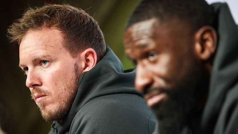 Bundestrainer Julian Nagelsmann verteidigt Nationalspieler Rüdiger.