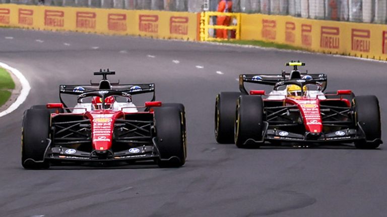 Die Ferrari-Piloten Charles Leclerc (l.) und Lewis Hamilton vor dem Saisonauftakt in Australien.