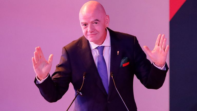 FIFA-Präsident Gianni Infantino spricht über die anstehende WM 2026 und über die Teilnahme des Iran.
