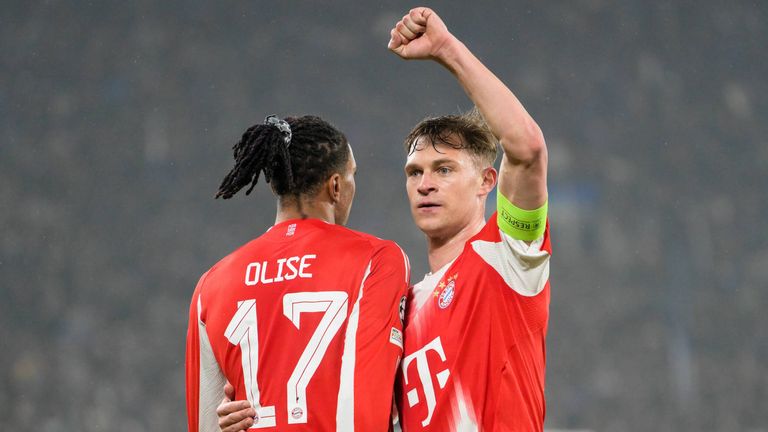 Werden im Rückspiel gegen Bergamo fehlen: Michael Olise (l.) und Joshua Kimmich (r.).