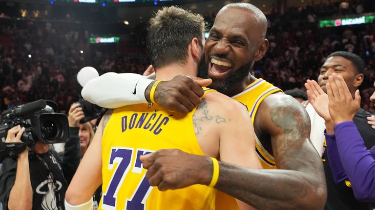 Luka Doncic und Rekordspieler LeBron James prägten auch den nächsten Lakers-Sieg.