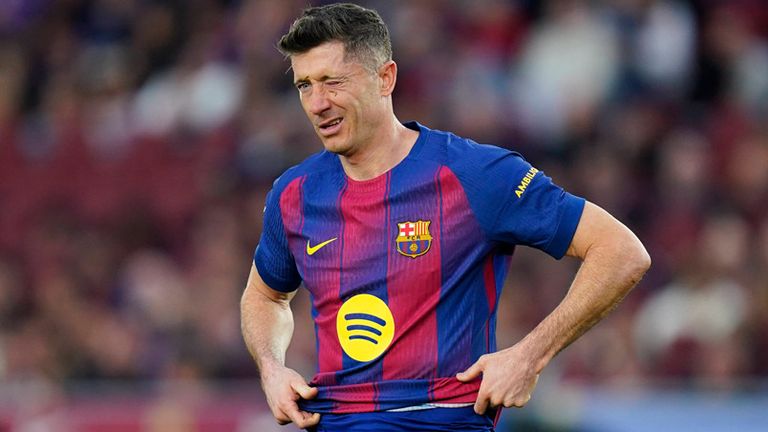 Robert Lewandowski fehlt dem FC Barcelona im Rückspiel des Pokal-Halbfinals gegen Atletico Madrid aufgrund einer Augenhöhlenfraktur. 