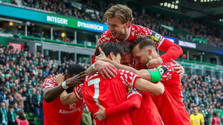 Mainz 05 gewinnt 2:0 gegen Werder Bremen.