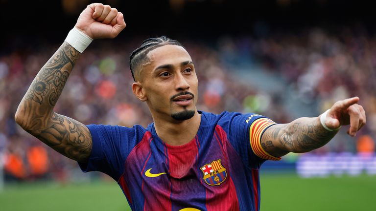 Raphinha und Co. feiern einen deutlichen Sieg gegen Sevilla.