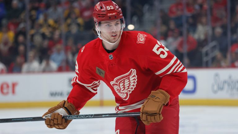 Moritz Seider verliert mit Detroit.