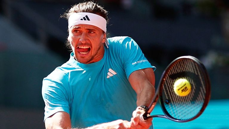 Alexander Zverev in Madrid in Aktion.