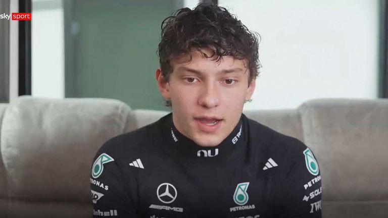 Mercedes-Pilot Kimi Antonelli im Interview vor dem Rennen in Miami.