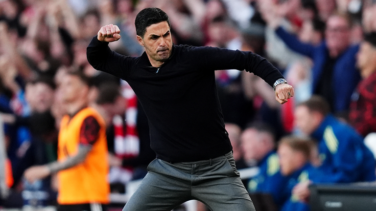 Mikel Arteta jubelt beim Sieg über Newcastle. Heute treffen die Gunners auf Fulham. 