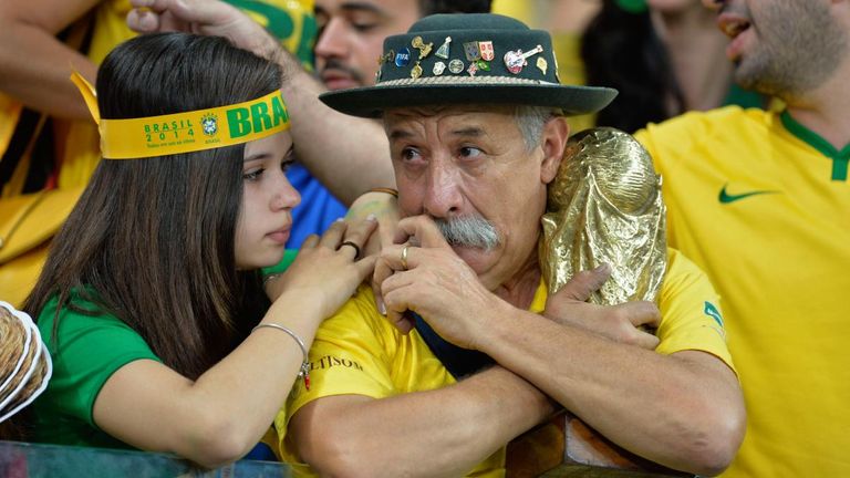 Höchste Niederlage eines Gastgebers: Brasilien gegen Deutschland bei der WM 2014 (1:7)
