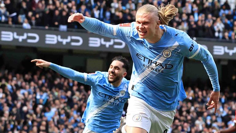 Erling Haaland erzielt im FA Cup gegen den FC Liverpool drei Tore.