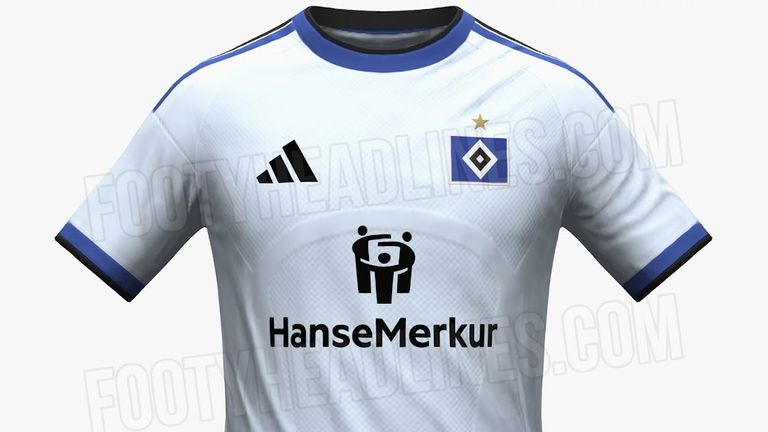 Die Vorderseite des geleakten neuen HSV-Heimtrikots. (Quelle: FootyHeadlines.com)