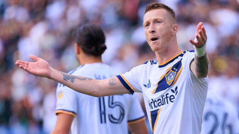 Marco Reus bejubelt eins seiner beiden Tore für LA Galaxy gegen Real Salt Lake.