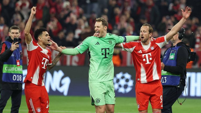 Die Bayern-Stars um Luis Diaz, Manuel Neuer und Harry Kane durften zuletzt das Weiterkommen gegen Real bejubeln. 