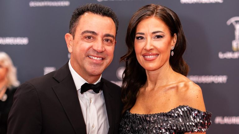 Xavi Hernandez mit Frau Nuria Cunillera.