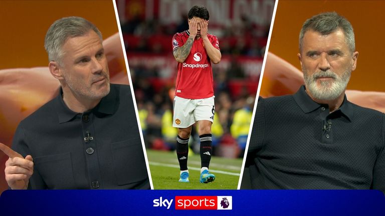 Jamie Carragher and Roy Keane agreed that Lisandro Martinez didn't deserve to be sent off for pulling Dominic Calvert-Lewin's hair.