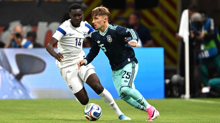 Lennart Karl im Testspiel der DFB-Elf gegen Finnland