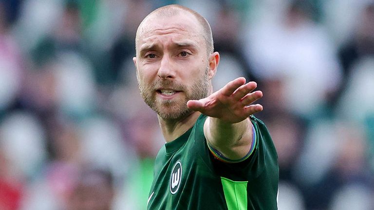 Christian Eriksen kämpft mit dem VfL Wolfsburg um den Bundesliga-Klassenerhalt.