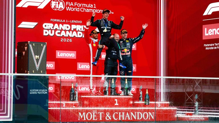Sensation in Montreal: Antonelli stürmt beim GP von Kanada zum vierten Sieg in Folge und feiert zusammen mit Weltmeistern Hamilton & Verstap