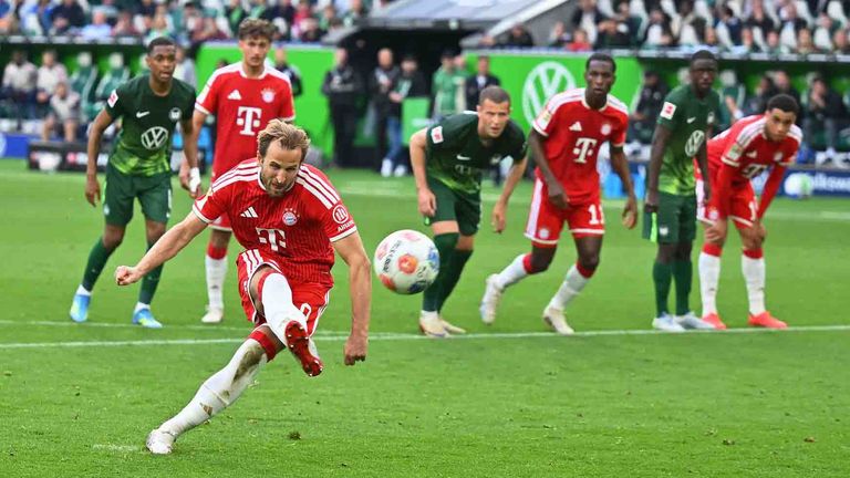 Harry Kane verschießt in Wolfsburg seinen ersten Elfmeter in der Bundesliga.