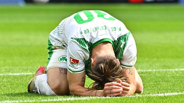 Felix Klaus steht mit Greuther Fürth vor dem Abstieg aus der 2. Bundesliga.