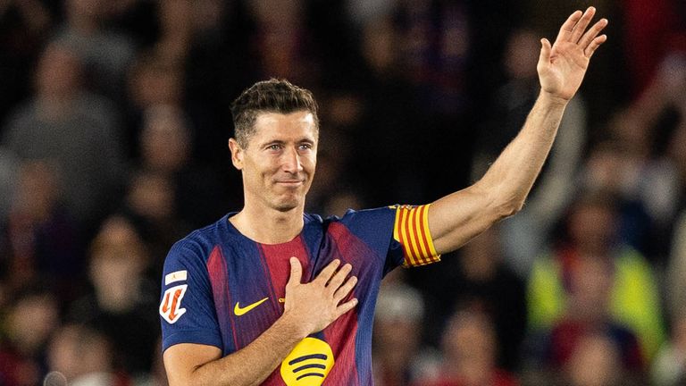 Wurde bei seinem Abschied frenetisch gefeiert: Barcelona-Stürmer Robert Lewandowski.