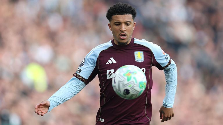 Jadon Sancho ist in dieser Saison von Manchester United an Aston Villa ausgeliehen.