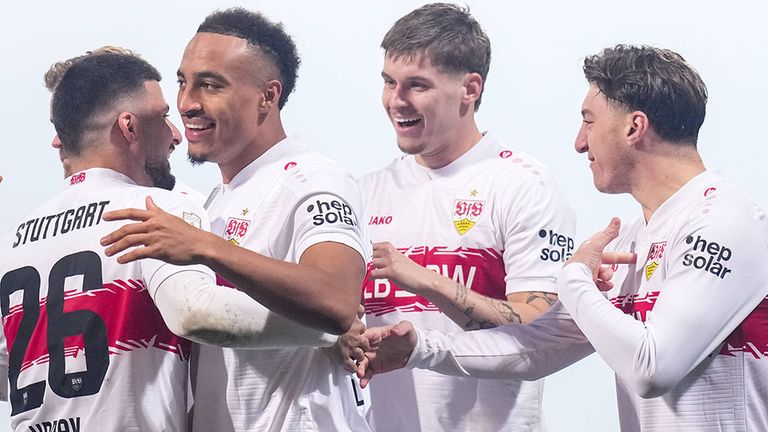 Die Stuttgart-Stars Deniz Undav (l.), Jamie Leweling (2. von l.) und Angelo Stiller (r.) stehen im deutschen WM-Kader.