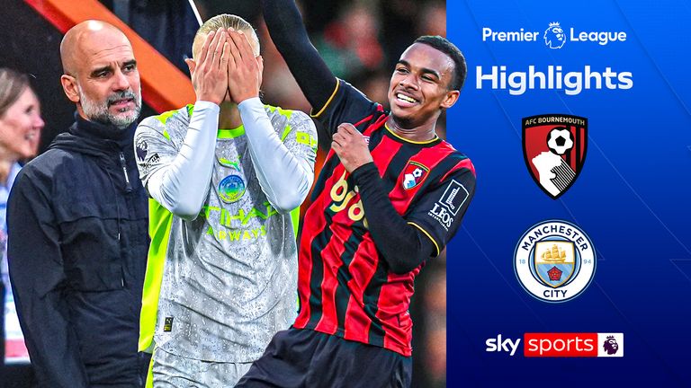 Highlights of the Premier League match between Bournemouth and Man City.
