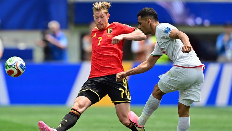Kevin De Bruyne verpasst mit seinen Belgiern auch im zweiten WM-Spiel einen Sieg. 