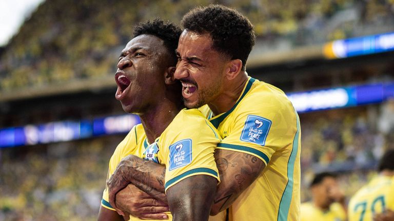 Vinicius Junior erzielt gegen Schottland einen Doppelpack. 