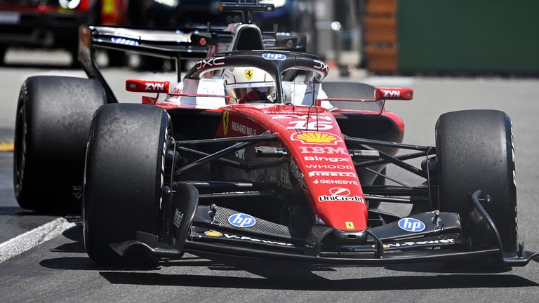 Charles Leclerc fährt im Ferrari im 1. Freien Training in Monaco die Bestzeit. 