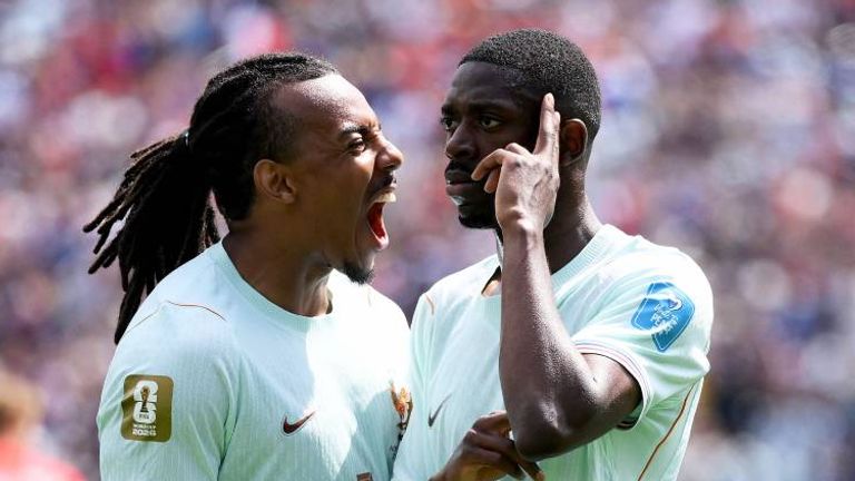 Ousmane Dembele erzielte gegen Norwegen in der ersten Halbzeit drei Treffer. 