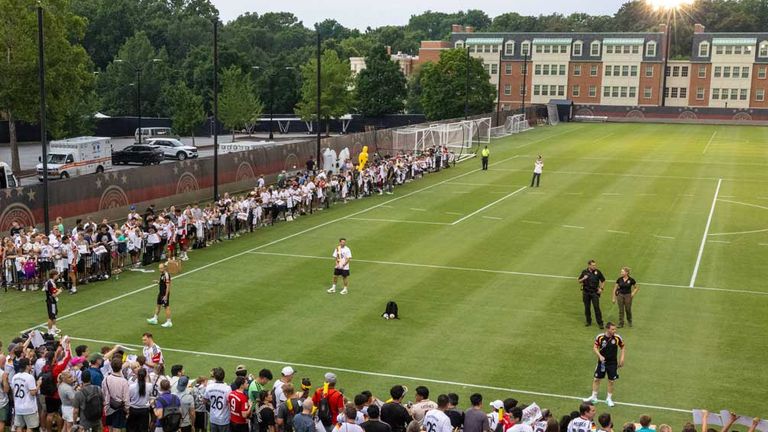 Am Montag trainierte die deutsche Mannschaft zum ersten Mal im WM-Quartier in Winston-Salem.