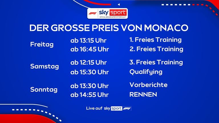 So siehst du den Großen Preis von Monaco - live auf Sky Sport F1.
